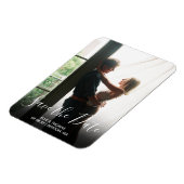 Elegant Sla het Datumscript Fotobruiloft op Magneet (Linkerzijde)