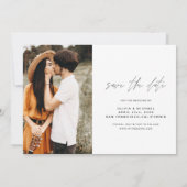 Elegant slaat de datum met handgeschreven fotomini kaart (Achterkant)