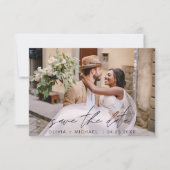 Elegant slaat de datum met handgeschreven fotomini save the date (Voorkant)