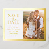 Elegant slaat de datum op folie uitnodiging briefkaart (Voorkant)