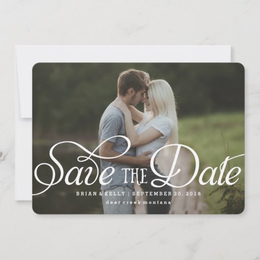 Elegant slaat de datum op | Fotokaart Save The Date (Voorkant)
