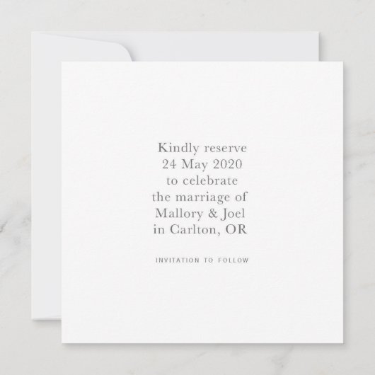 Elegant slaat de datum op save the date (Achterkant)