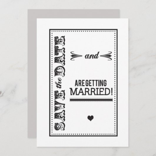 Elegant slaat de datum op save the date (Voorkant / Achterkant)