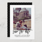 Elegant slaat de datum op | Typografie en foto Save The Date (Voorkant / Achterkant)