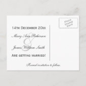 Elegant slaat de datum van de partij op Blauw Aankondigingskaart (Achterkant)