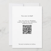 Elegant slaat de datum van QR-code op het huwelijk Save The Date (Achterkant)