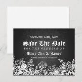 Elegant slaat de Victoriaans Vlaanderen zwarte dat Aankondigingskaart (Voorkant / Achterkant)