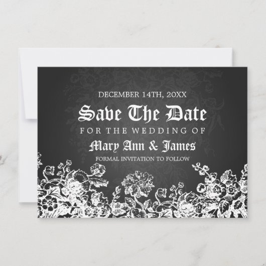 Elegant slaat de Victoriaans Vlaanderen zwarte dat Save The Date (Voorkant)