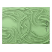 Elegant Slagen over Groene Abstract Notitieblok (Voorkant)