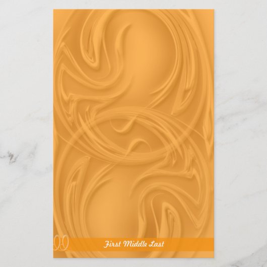 Elegant Slagen over Oranje Abstract gepersonalisee Briefpapier (Voorkant)