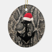 elegant slang nautisch ANCHOR + SANTA HAT | Keramisch Ornament (Links)