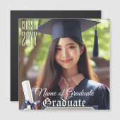 Elegant Slank Afstudeerder Fotoklasse Jaar Magneti (Voorkant / Achterkant)