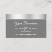 Elegant Slank Zilver Stijlvol Grijs Cirkel Lijst Visitekaartje (Achterkant)