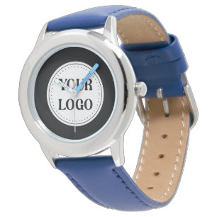 Elegant & Slank Zwart QR Code Logo Design Horloge