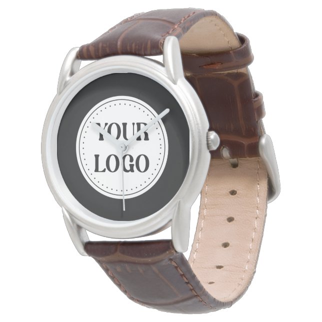 Elegant & Slank Zwart QR Code Logo-ontwerp Horloge (Gekanteld)