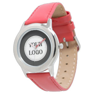 Elegant & Slank Zwart QR Code Logo-ontwerp Horloge