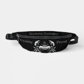 Elegant, Slanke Krab Logo 'Crabby & Proud' Zwart Heuptasje (Voorkant)