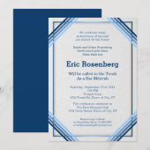 Elegant Slanted Lines Bar Mitzvah Uitnodiging (Voorkant / Achterkant)