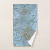 Elegant Slate Blue Ethnic Motif Bad Handdoek (Handdoek)