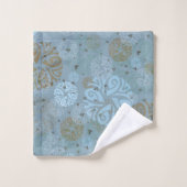 Elegant Slate Blue Ethnic Motif Bad Handdoek (Wasdoekje)