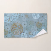 Elegant Slate Blue Ethnic Motif Bad Handdoek (Handdoek)