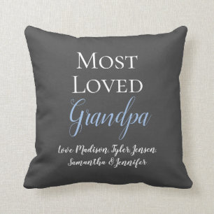 Elegant Slate Gray meest geliefde opa gepersonalis Kussen