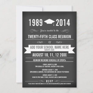 Elegant Slate Grey Class Reunion Kaart