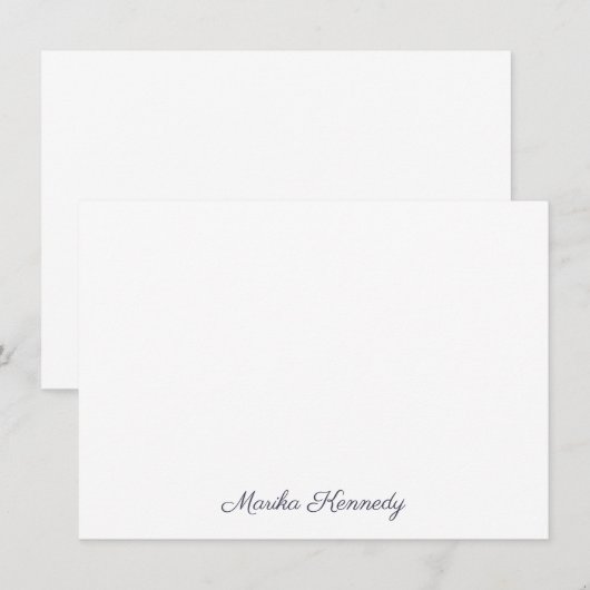 Elegant Slate Grey Script Diamond Signature Notitiekaartje (Voorkant / Achterkant)