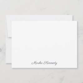 Elegant Slate Grey Script Diamond Signature Notitiekaartje