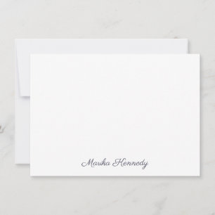Elegant Slate Grey Script Diamond Signature Notitiekaartje