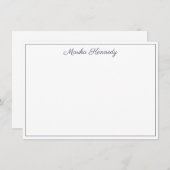 Elegant Slate Grey Script Diamond Signature Notitiekaartje (Voorkant / Achterkant)