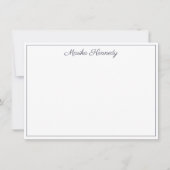 Elegant Slate Grey Script Diamond Signature Notitiekaartje (Voorkant)