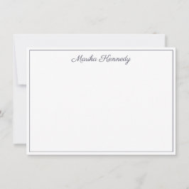 Elegant Slate Grey Script Diamond Signature Notitiekaartje