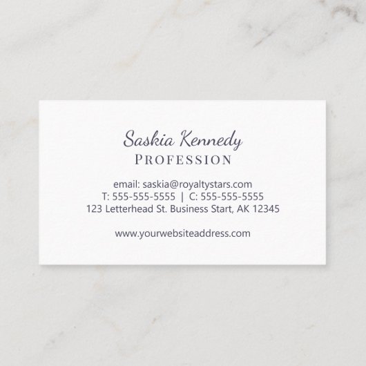 Elegant Slate Grey Script Professional Monogram Visitekaartje (Achterkant)