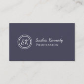 Elegant Slate Grey Script Professional Monogram Visitekaartje (Voorkant)