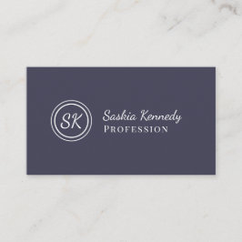 Elegant Slate Grey Script Professional Monogram Visitekaartje