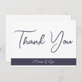 Elegant Slate Grey Script Signature Dank u Notitiekaartje (Voorkant / Achterkant)
