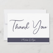 Elegant Slate Grey Script Signature Dank u Notitiekaartje (Voorkant)