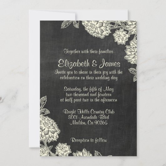 Elegant Slate Wedding Invitations Kaart (Voorkant)