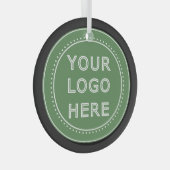 Elegant & Sleek Black QR Code Glas Ornament (Voorkant Rechts)