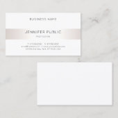 Elegant Sleek Faux Silver Plain Luxe Moderne Chic Visitekaartje (Voorkant / Achterkant)
