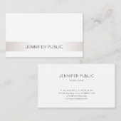 Elegant Sleek Modern Luxury Faux Silver Plain Visitekaartje (Voorkant / Achterkant)