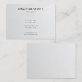 Elegant Sleek Plain Silver Glamor Trendy Luxury Visitekaartje (Voorkant / Achterkant)