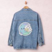 Elegant Sleeping Moon & Stars Women's Denim Jacket (Hangar)