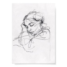 Elegant Sleeping Woman Portret - Premium