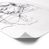 Elegant Sleeping Woman Portret - Premium Poster (Hoek)