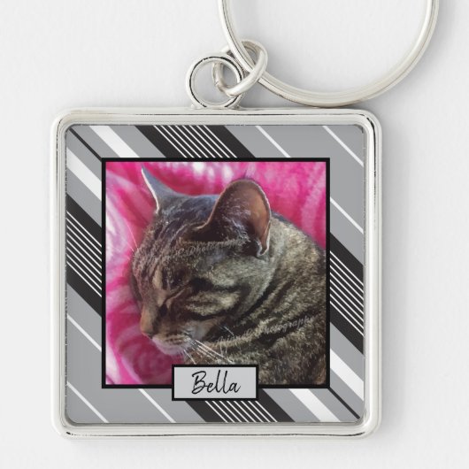 Elegant sleutelhanger van de douanefactfoto met na (Voorkant)