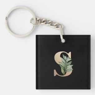 Elegant Sleutelhanger van flesmonogram letter S