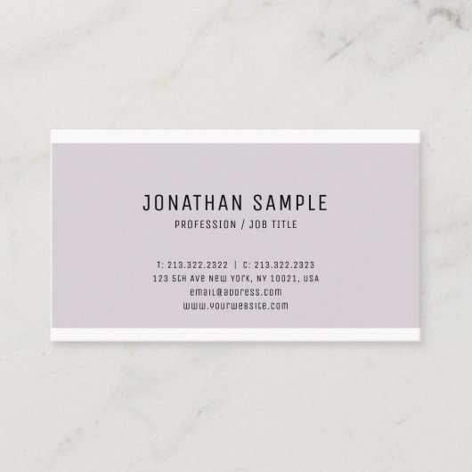 Elegant slim ontwerp, modern, gewoon professioneel visitekaartje (Voorkant)