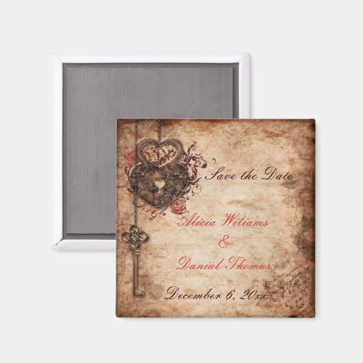 Elegant slot en sleutel Sla de datummagneet op Magneet (Voorkant / Achterkant)